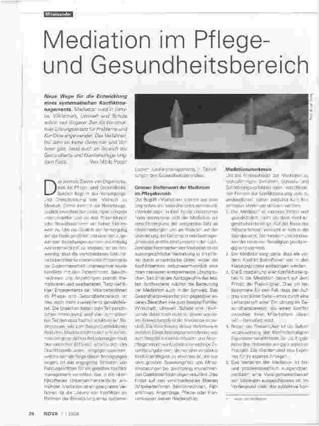 Vorschauseite 1: Mediation im Pflege-und Gesundheitsbereich