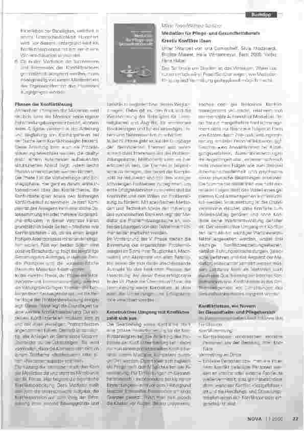 Vorschauseite 2: Mediation im Pflege-und Gesundheitsbereich