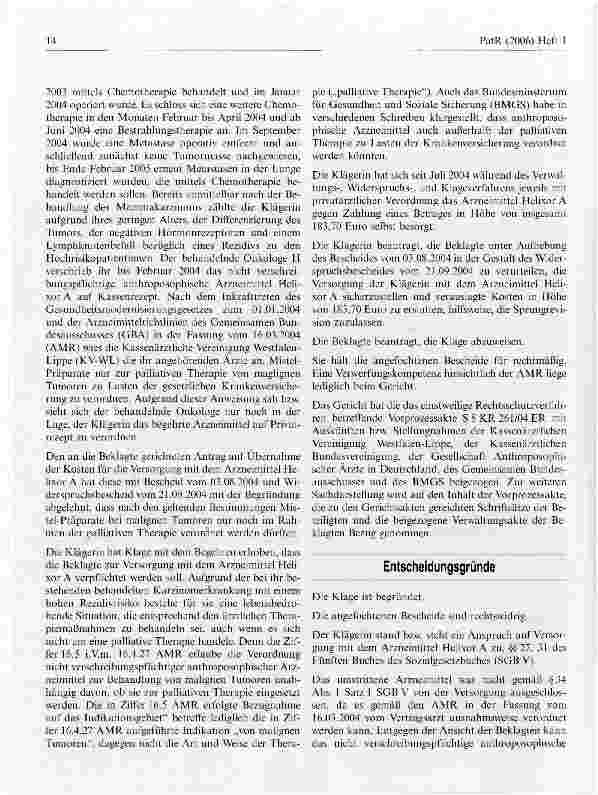 Vorschauseite 2: Erstattung von Arzneimitteln (Misteltherapie)