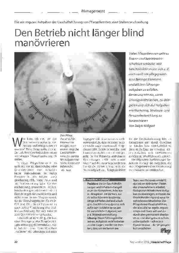 Vorschauseite 1: Den Betrieb nicht länger blind manövrieren