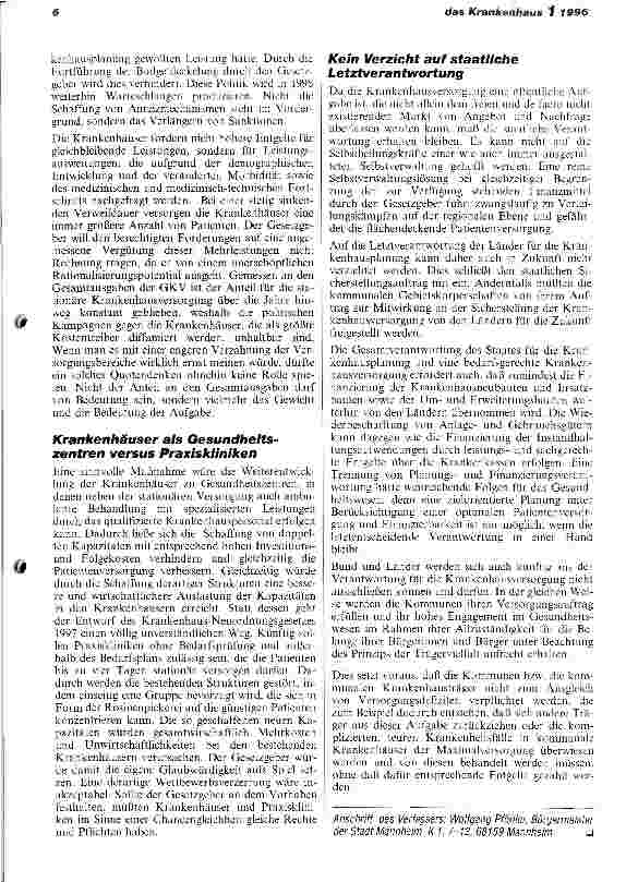 Vorschauseite 2: Wende in der Krankenhauspolitik erforderlich