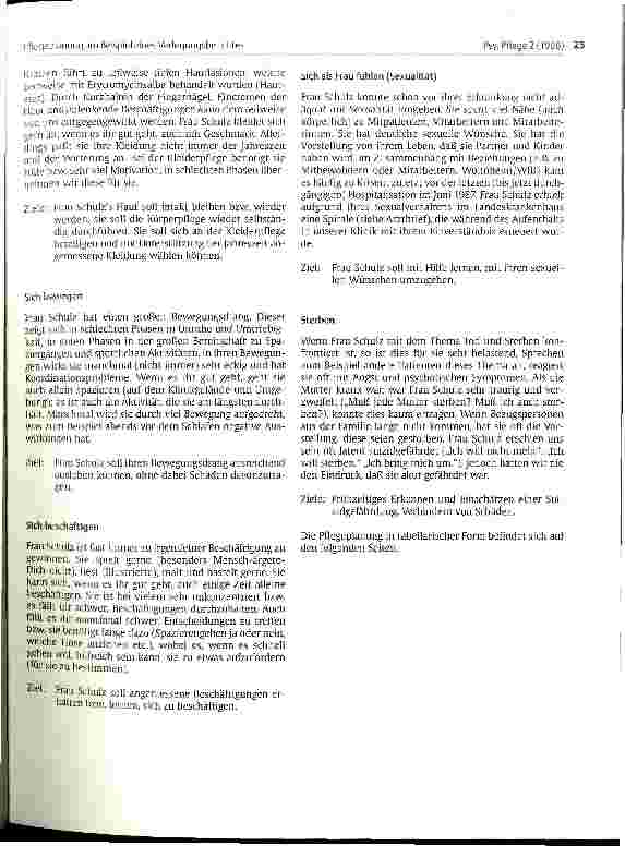 Vorschauseite 4: Pflegeplanung am Beispiel eines Verlegungsberichtes
