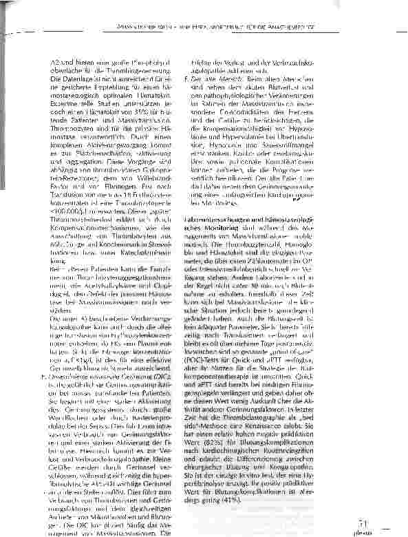 Vorschauseite 2: MASSIVTRANSFUSION - EINE HERAUSFORDERUNG FÜR DIE ANÄSTHESIEPFLEGE