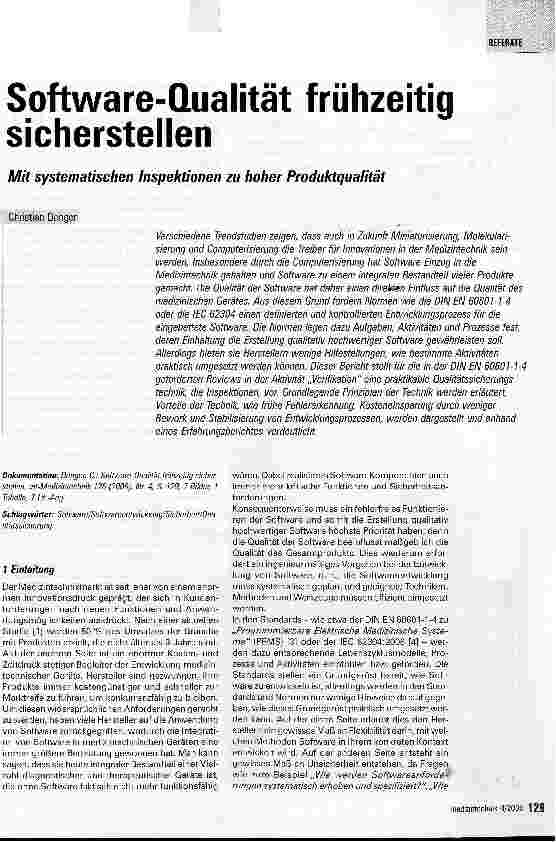 Vorschauseite 1: Software-Qualität frühzeitig sicherstellen
