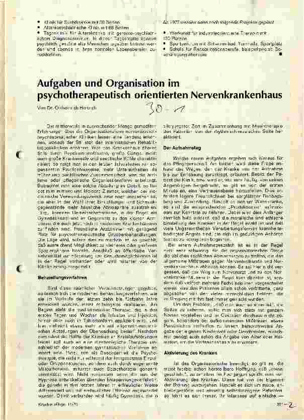 Vorschauseite 2: Ein Modell für die Psychiatrie-Reform (I)