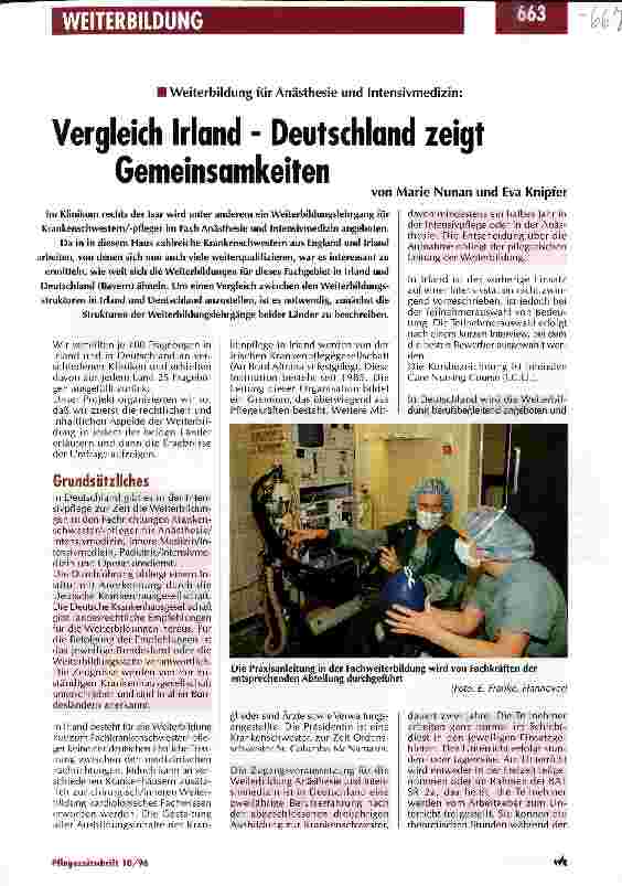 Vorschauseite 1: Weiterbildung für Anästhesie und Intensivmedizin: Vergleich Irland - Deutschland zeigt Gemeinsamkeiten