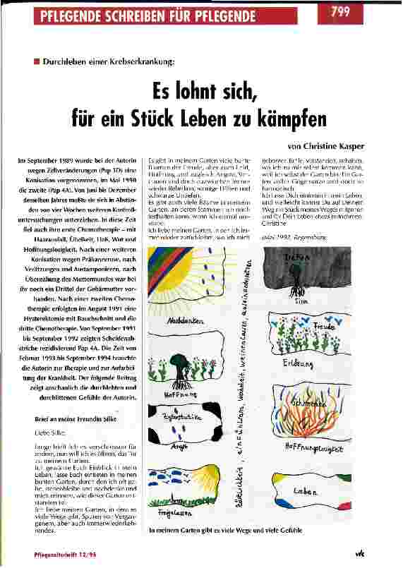 Vorschauseite 1: Es lohnt sich, für ein Stück Leben zu Kämpfen Durchleben einer Krebserkrankung