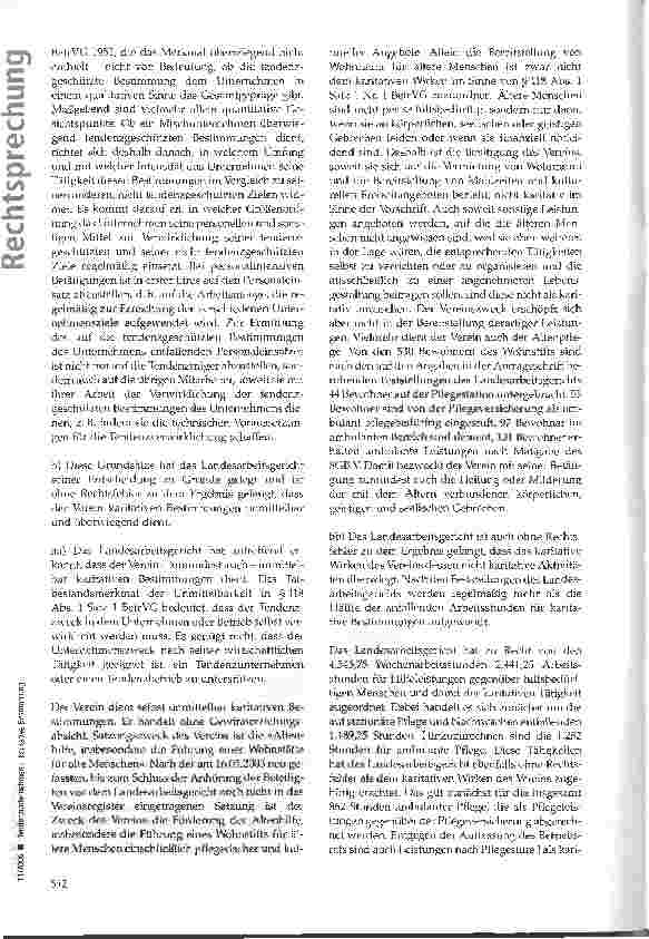 Vorschauseite 5: Tendenzunternehmen -karitative Bestimmung