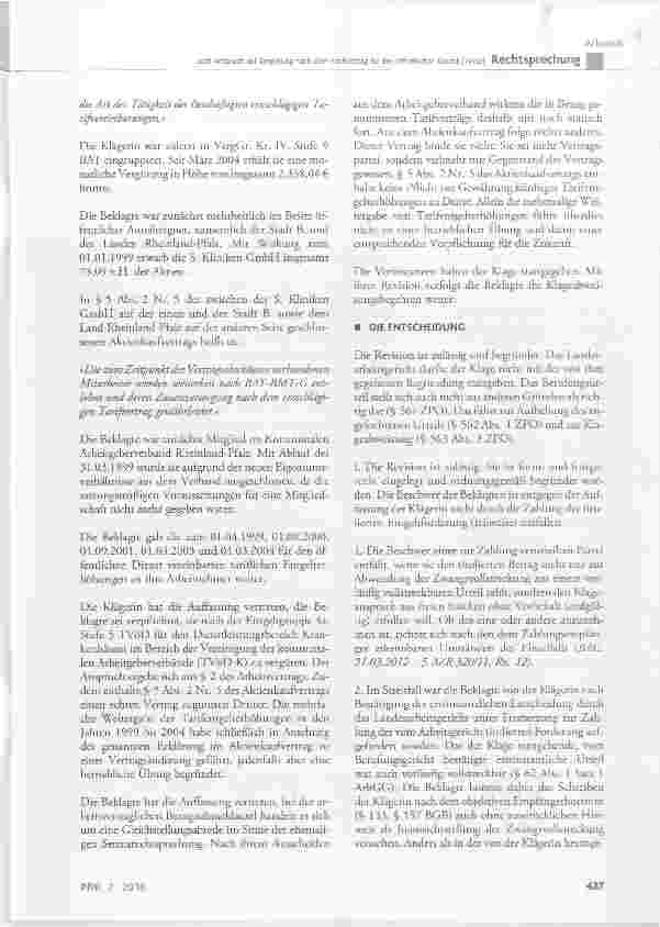 Vorschauseite 2: Zum Anspruch auf Vergütung nach dem Tarifvertrag für den öffentlichen Dienst (TVöD)