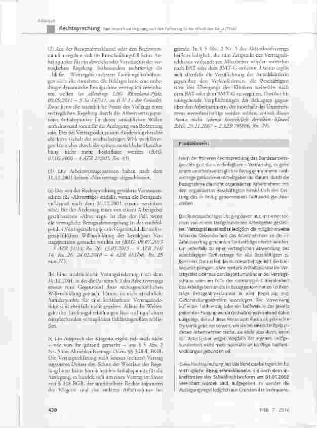Vorschauseite 5: Zum Anspruch auf Vergütung nach dem Tarifvertrag für den öffentlichen Dienst (TVöD)