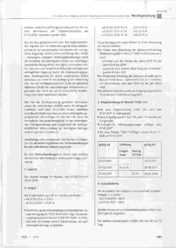 Vorschauseite 6: Zum Anspruch auf Vergütung nach dem Tarifvertrag für den öffentlichen Dienst (TVöD)