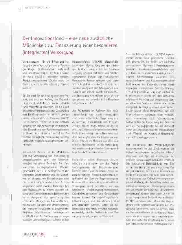 Vorschauseite 2: Die Integrierte Versorgung ist jetzt die Besondere Versorgung