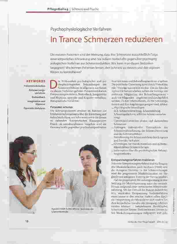 Vorschauseite 1: Psychophysiologische Verfahren In Trance Schmerzen reduzieren