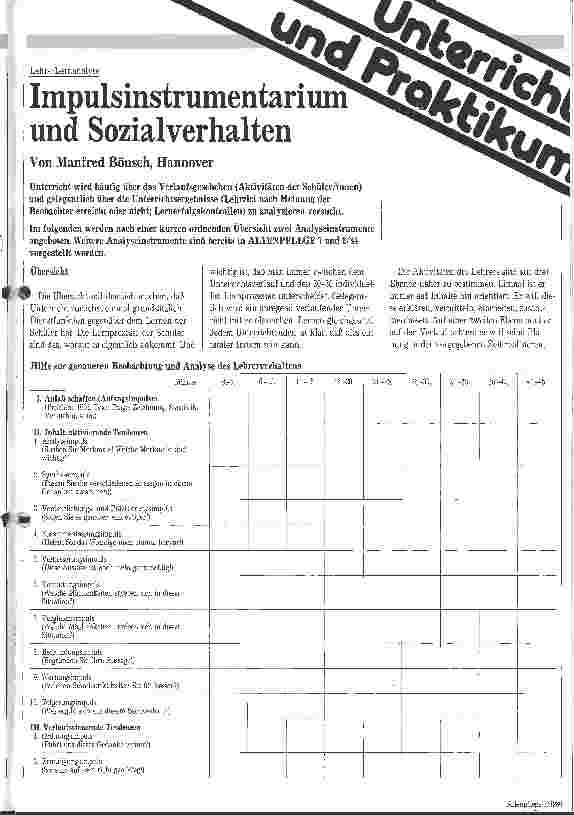 Vorschauseite 1: Impulintrumentarium und Sozialverhalten