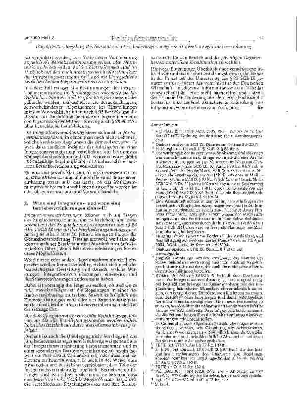 Vorschauseite 3: Regelung des betrieblichen Eingliederungsmanagements durch Integrationsvereinbarung und/oder Betriebsvereinbarung