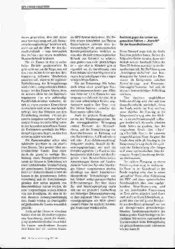 Vorschauseite 2: Über eine bereits gescheiterte Gesundheitsreform