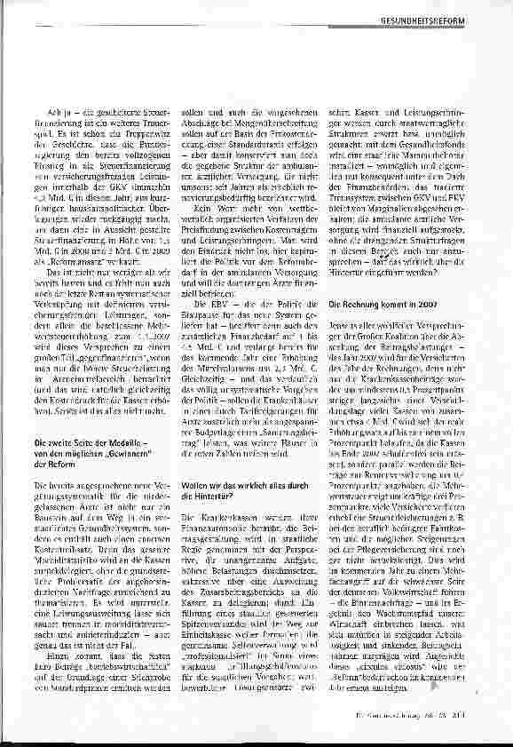 Vorschauseite 3: Über eine bereits gescheiterte Gesundheitsreform