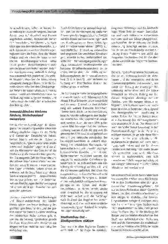 Vorschauseite 3: Immobilienpolitik unter dem Einfluss gesellschaftlicher Veränderungen