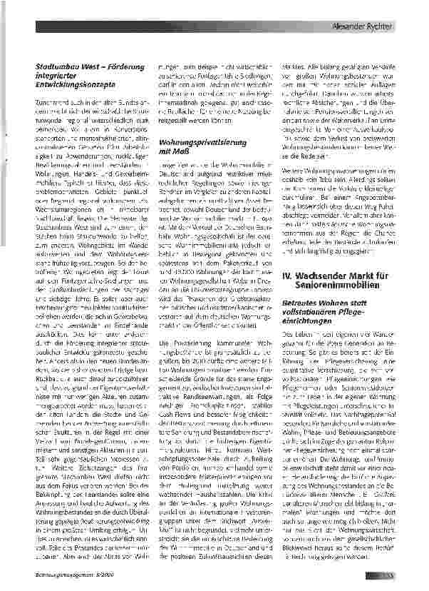 Vorschauseite 4: Immobilienpolitik unter dem Einfluss gesellschaftlicher Veränderungen
