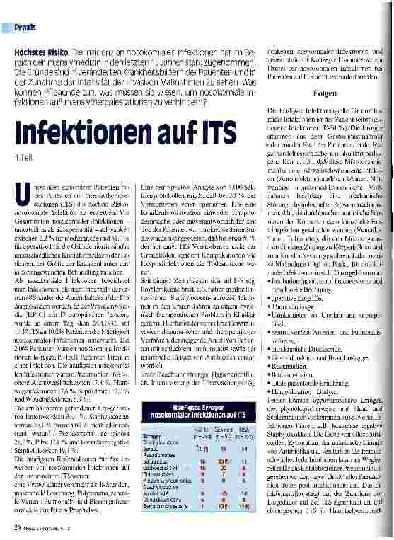 Vorschauseite 1: Infektionen auf ITS 1. Teil