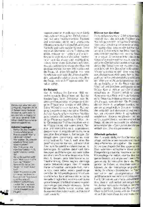 Vorschauseite 3: Tabu? Bei uns nicht mehr Pflegende und der Umgang mit der Sexualität der Dementen