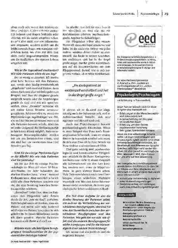 Vorschauseite 2: Was ist psychosoziale Onkologie?