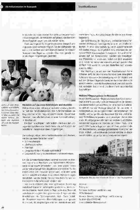 Vorschauseite 2: Die Palliativstation im Reusspark