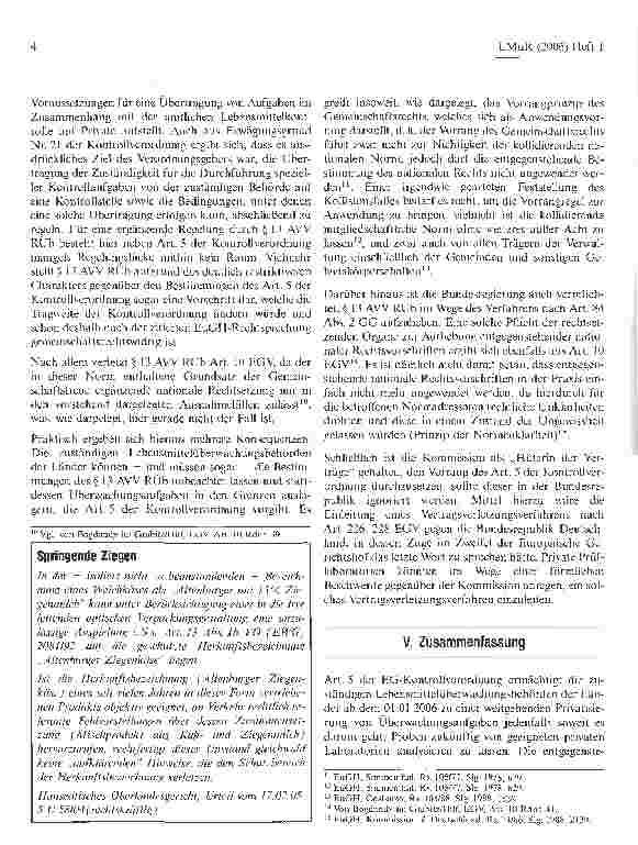 Vorschauseite 4: EU-Kontrollverordnung contra AVV RÜb:Zum Vorrang des Europarechts bei der Privatisierung derLebensmittelüberwachung