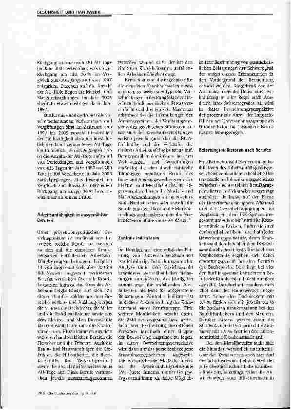 Vorschauseite 3: Gesundheit im Handwerk: Berufsgruppenanalyse