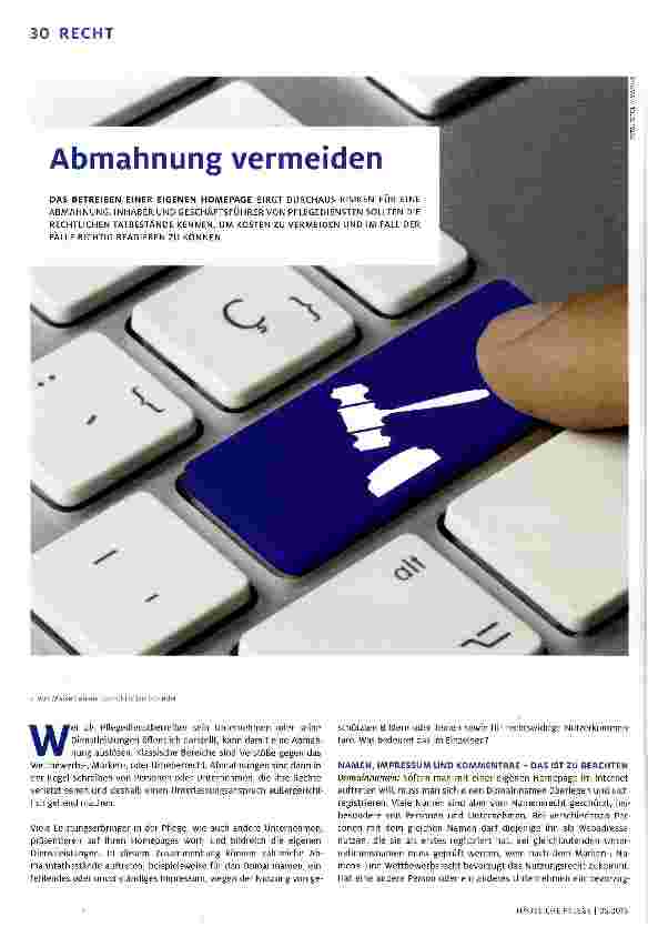 Vorschauseite 1: Abmahnung vermeiden