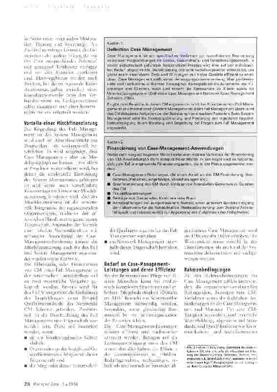 Vorschauseite 2: Case Management in der Geriatrie: Die Suche nach dem Königsweg