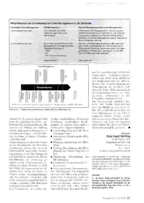 Vorschauseite 3: Case Management in der Geriatrie: Die Suche nach dem Königsweg