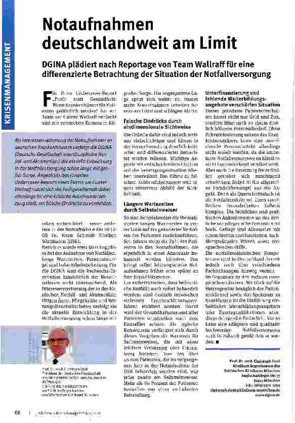 Vorschauseite 1: Notaufnahmen deutschlandweit am Limit