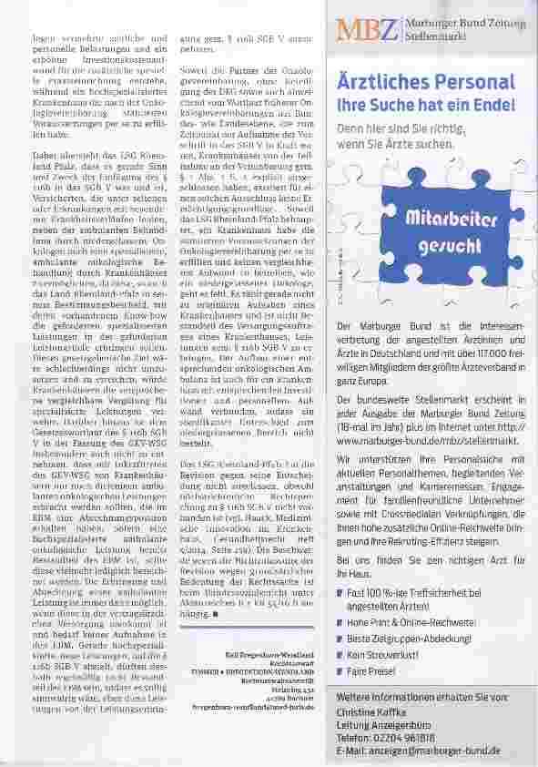 Vorschauseite 2: Abrechnung ambulanter Leistungen gemäß § ii6b SGB V