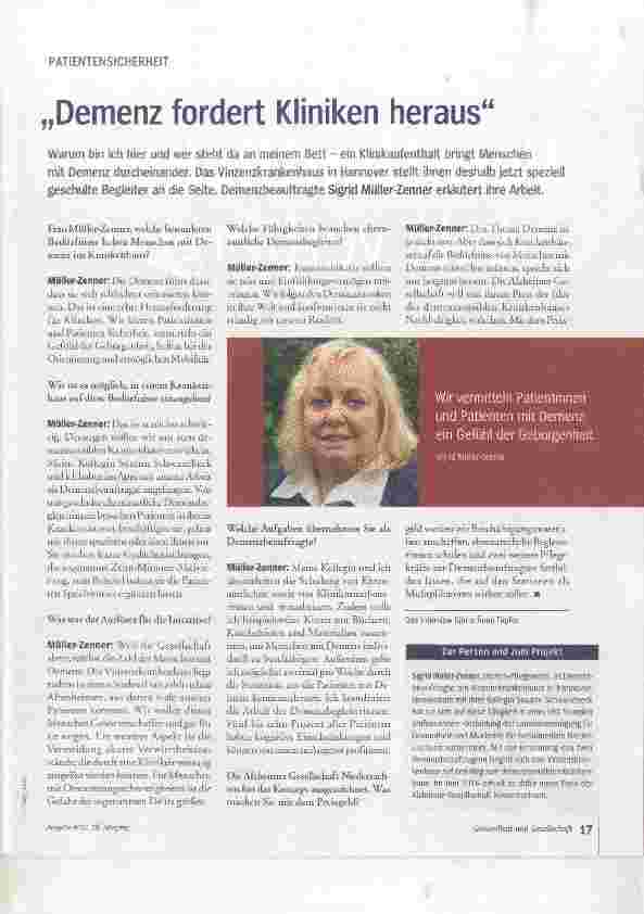 Vorschauseite 1: Demenz fordert Kliniken heraus