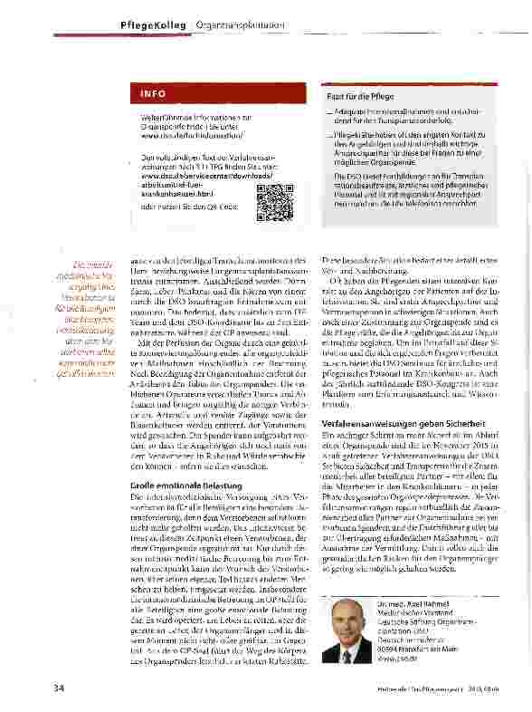 Vorschauseite 4: Organspende - eine Herausforderung für die Pflege