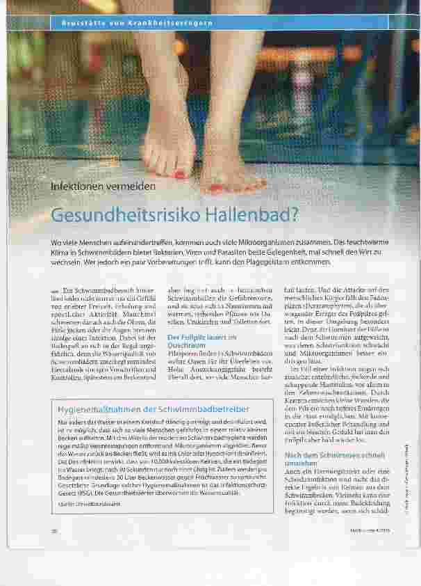 Vorschauseite 1: Gesundheitsrisiko Hallenbad?