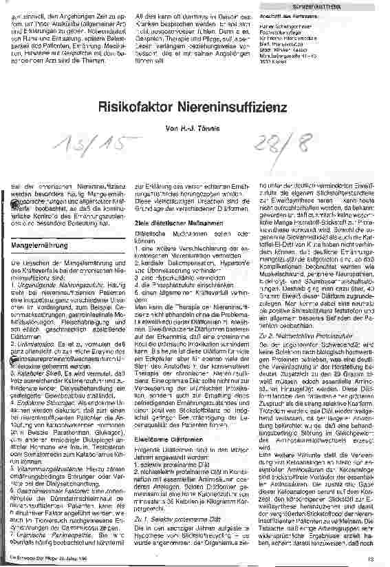Vorschauseite 1: Risikofaktor Niereninsuffizienz
