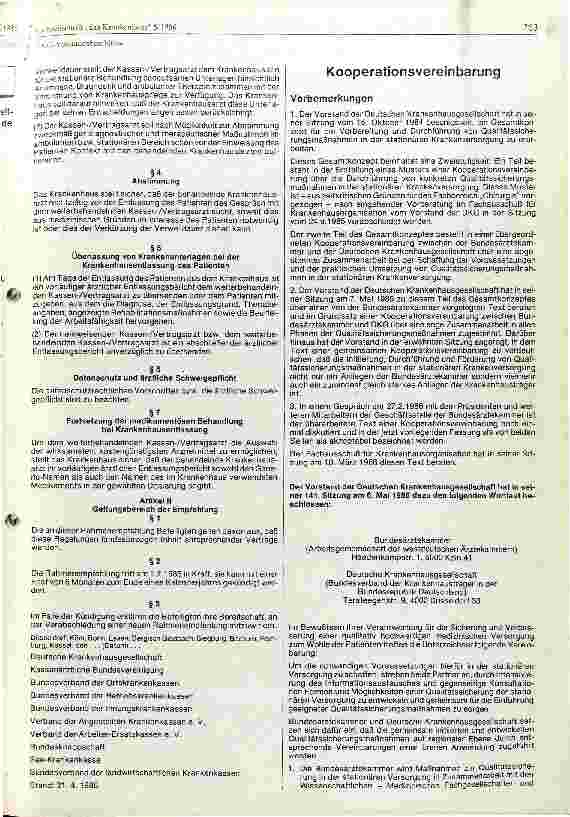 Vorschauseite 2: Rahmenempfehlung gemäß Paragraph 373 Abs. 7 RVO zu Paragraph 372 Abs. 5 RVO