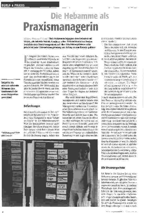 Vorschauseite 1: Die Hebamme als Praxismanagerin