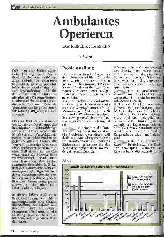 Vorschauseite 1: Ambulantes Operieren: Das kalkulierbare Risiko
