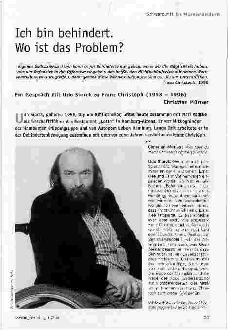 Vorschauseite 1: Ich bin behindert. Wo ist das Problem?