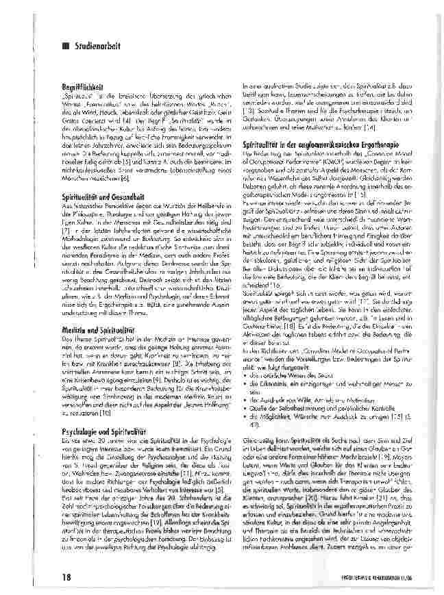 Vorschauseite 2: Spiritualität in der Ergotherapie