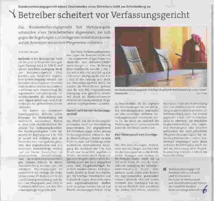 Vorschauseite 1: Betreiber scheitert vor Verfassungsgericht