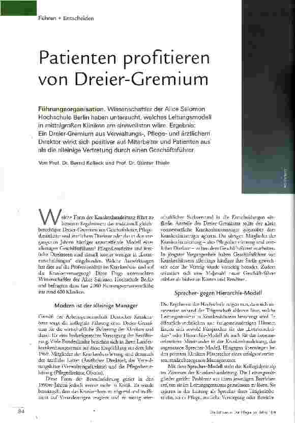 Vorschauseite 1: Patienten profitieren von Dreier-Gremium