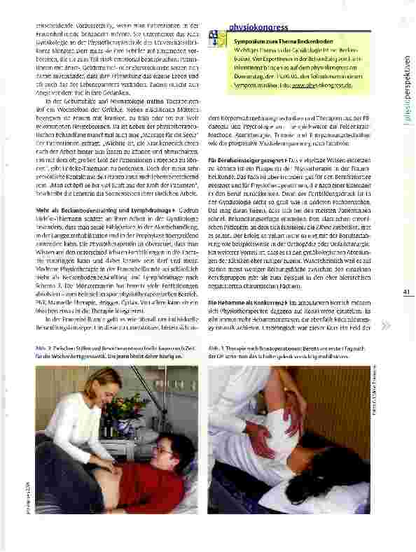 Vorschauseite 2: Physiotherapie in der Gynäkologie Zwischen Mutterglück und Krebserkrankung
