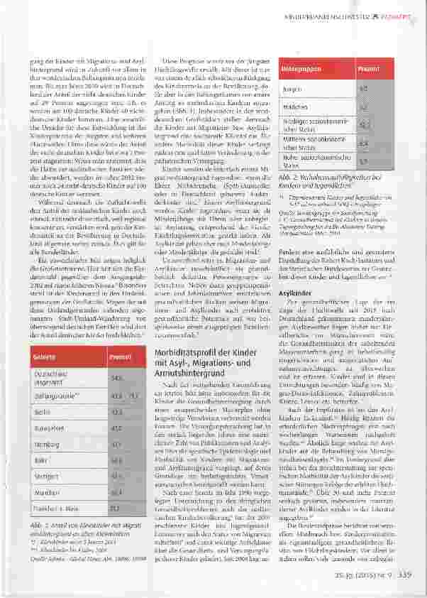Vorschauseite 2: Fluchtzuwanderung und Pädiatrieversorgung - Anforderungen an die Infrastruktur und die Finanzierung der Kinderund Jugendmedizin in Deutschland (Teil 1)