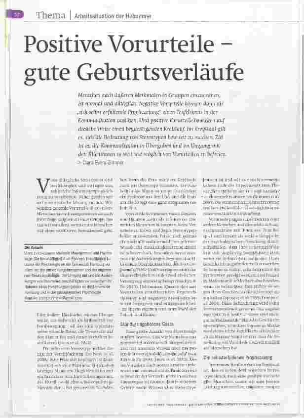 Vorschauseite 1: Positive Vorurteile gute Geburtsverläufe