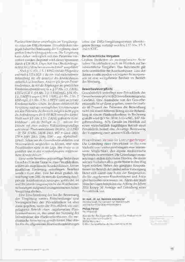 Vorschauseite 3: Grundsätze der Gründung und des Betriebs einer Privatklinik