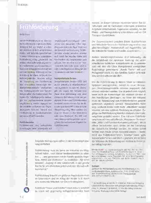 Vorschauseite 3: Inklusion in der Frühförderung